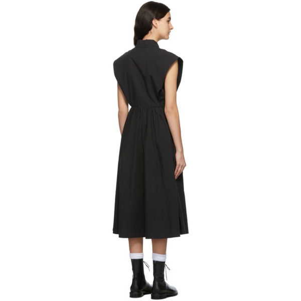  CO Black Sleeveless Placket Dress 221366F054000
