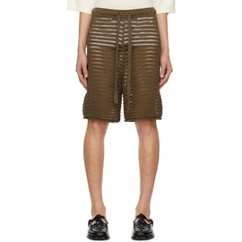 COMMAS Brown Drawstring Shorts 241583M193003