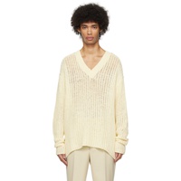 COMMAS 오프화이트 Off-White V-Neck Sweater 241583M206000