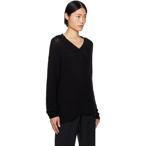  COMMAS Black V-Neck Sweater 241583M206001