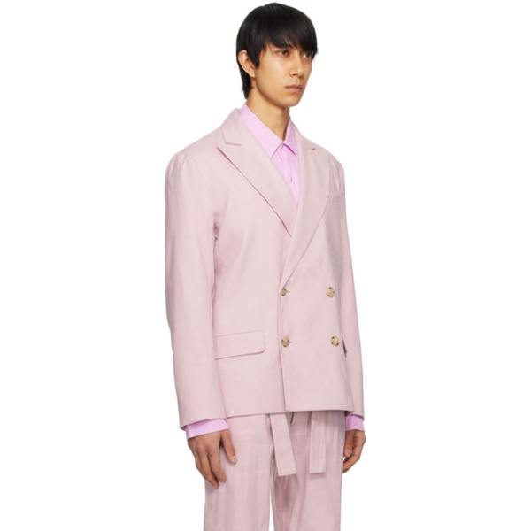  COMMAS Pink Double-Breasted Blazer 241583M195003