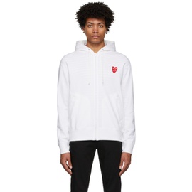 COMME des GARCONS PLAY White Layered Double Heart Hoodie 221246M202001