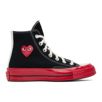 COMME des GARCONS PLAY Black & Red 컨버스 Converse 에디트 Edition PLAY Chuck 70 High-Top Sneakers 231246M236002