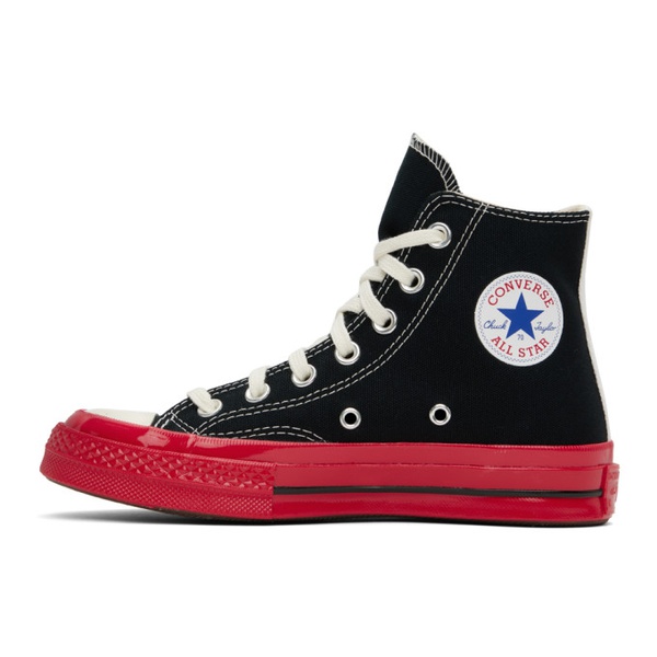  COMME des GARCONS PLAY Black & Red 컨버스 Converse 에디트 Edition PLAY Chuck 70 High-Top Sneakers 231246F127000