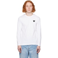 COMME des GARCONS PLAY White Heart Patch Long Sleeve T-Shirt 232246M213025