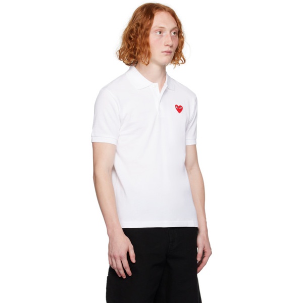  COMME des GARCONS PLAY White Heart Patch Polo 232246M212005