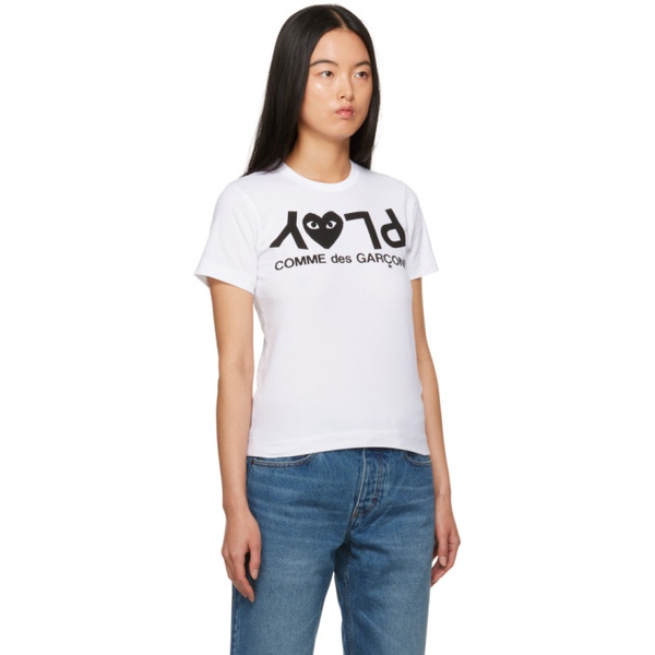  COMME des GARCONS PLAY White Printed T-Shirt 232246F110016
