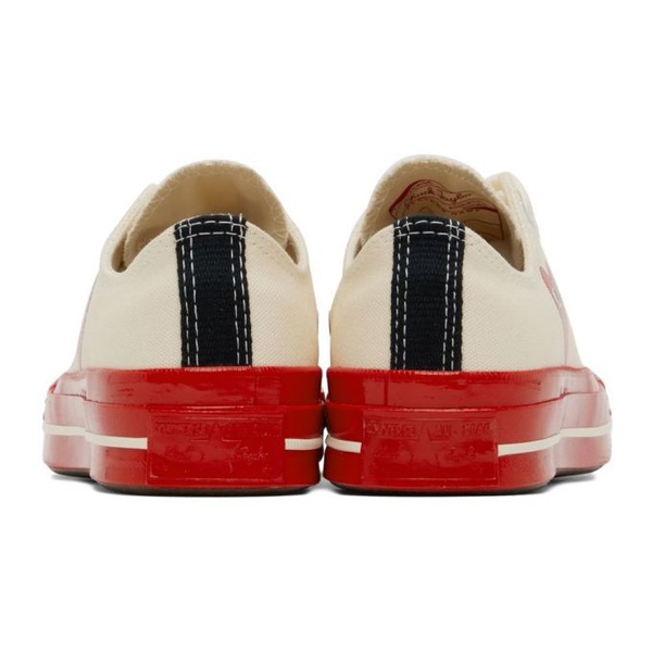  COMME des GARCONS PLAY 오프화이트 Off-White & Red 컨버스 Converse 에디트 Edition Chuck 70 Sneakers 222246F128002