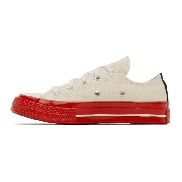  COMME des GARCONS PLAY 오프화이트 Off-White & Red 컨버스 Converse 에디트 Edition Chuck 70 Sneakers 222246F128002