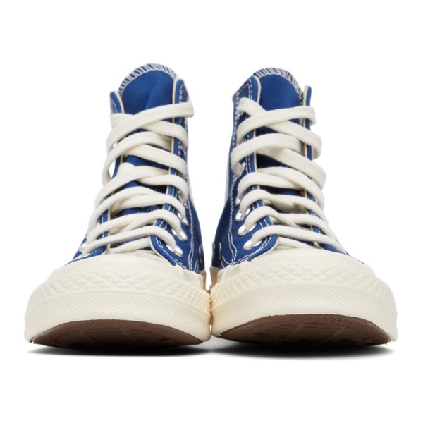  COMME des GARCONS PLAY Blue 컨버스 Converse 에디트 Edition Half Heart Chuck 70 High Sneakers 221246F127003