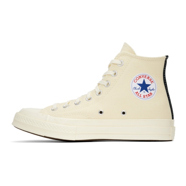  COMME des GARCONS PLAY 오프화이트 Off-White 컨버스 Converse 에디트 Edition Chuck 70 High Top Sneakers 232246F127001