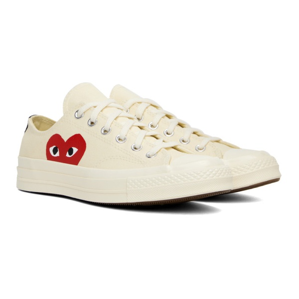  COMME des GARCONS PLAY 오프화이트 Off-White 컨버스 Converse 에디트 Edition Chuck 70 Low Top Sneakers 232246F128001