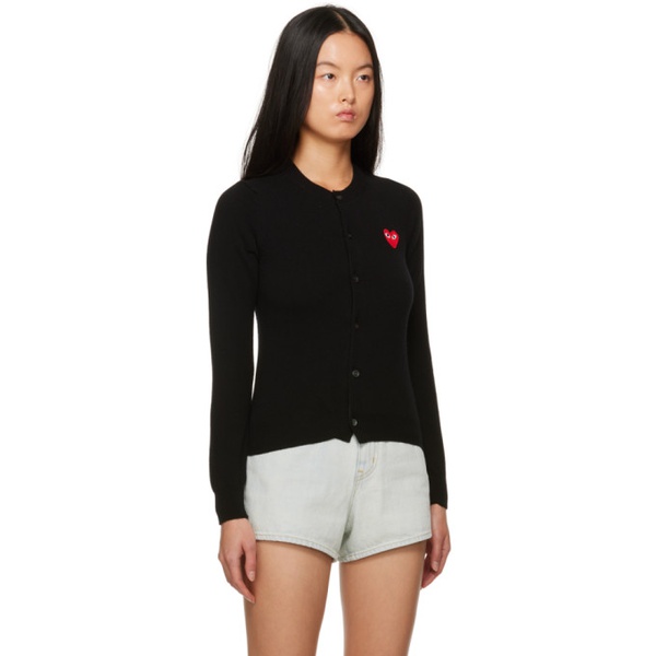 COMME des GARCONS PLAY Black Heart Patch Cardigan 232246F095009