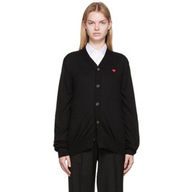 COMME des GARCONS PLAY Black Small Heart Patch Cardigan 222246F095011
