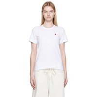 COMME des GARCONS PLAY White Small Heart Patch T-Shirt 222246F110026