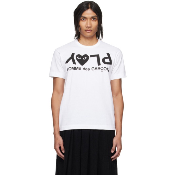  COMME des GARCONS PLAY White Printed T-Shirt 241246M213008