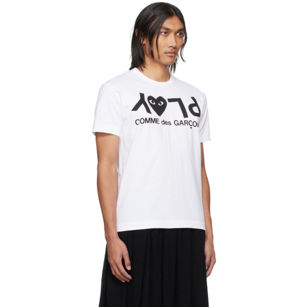  COMME des GARCONS PLAY White Printed T-Shirt 241246M213008