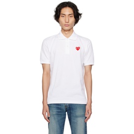 COMME des GARCONS PLAY White Heart Patch Polo 232246M212000