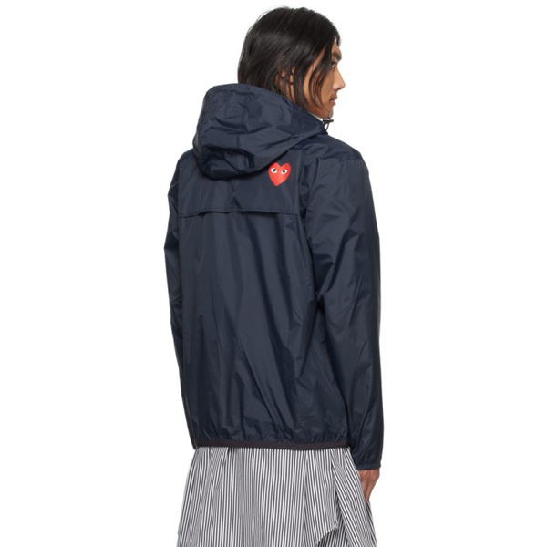  COMME des GARCONS PLAY Navy K-Way 에디트 Edition Claude Jacket 241246M180001