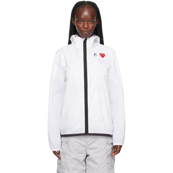  COMME des GARCONS PLAY White K-Way 에디트 Edition Jacket 231246F063010