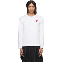 COMME des GARCONS PLAY White Heart Patch Long Sleeve T-Shirt 241246M213005