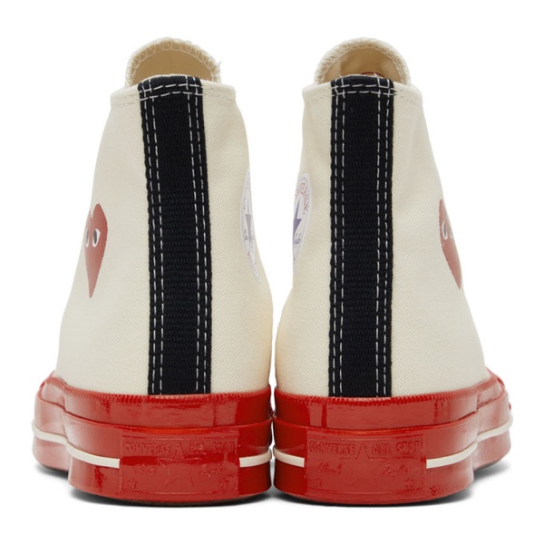  COMME des GARCONS PLAY 오프화이트 Off-White 컨버스 Converse 에디트 Edition Chuck 70 High-Top Sneakers 221246M236006