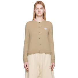 COMME des GARCONS PLAY Beige Heart Patch Cardigan 222246F095001