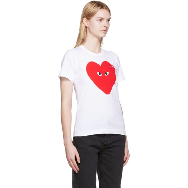  COMME des GARCONS PLAY White Big Heart T-Shirt 222246F110036
