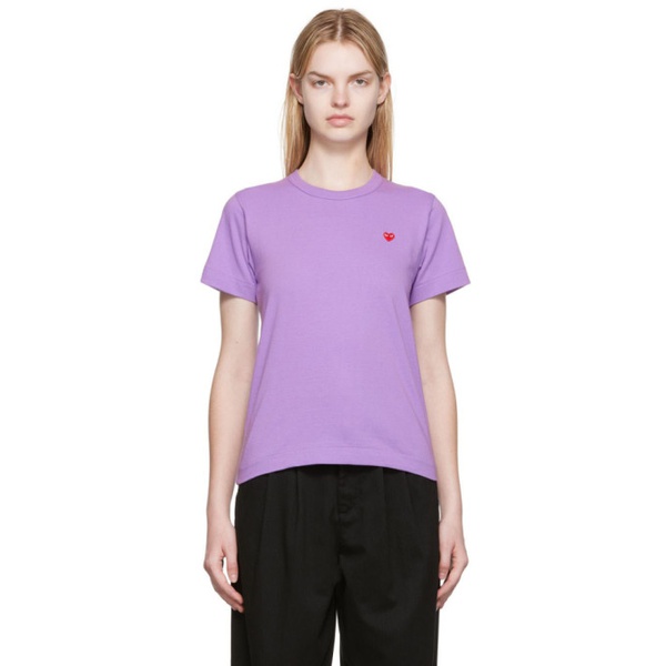  COMME des GARCONS PLAY Purple Small Heart Patch T-Shirt 222246F110046