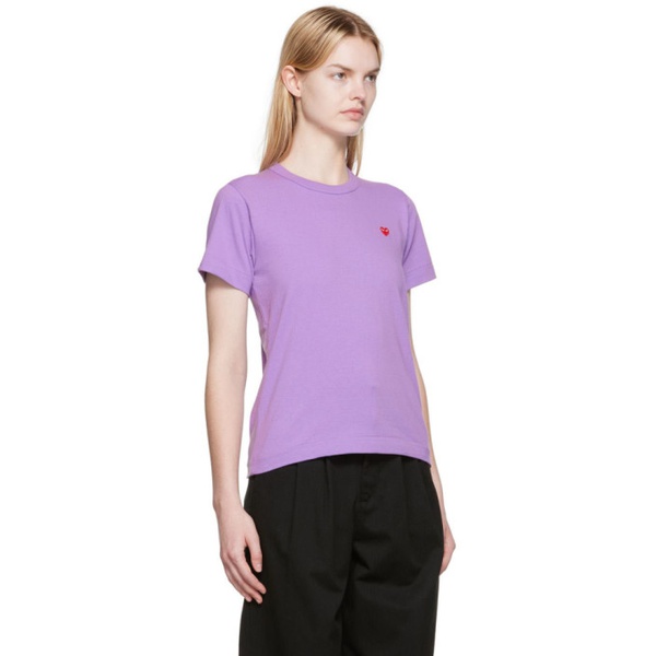  COMME des GARCONS PLAY Purple Small Heart Patch T-Shirt 222246F110046