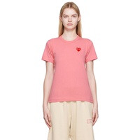 COMME des GARCONS PLAY Pink Heart Patch T-Shirt 222246F110018