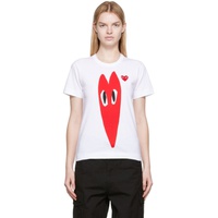 COMME des GARCONS PLAY White Squished Heart T-Shirt 222246F110038