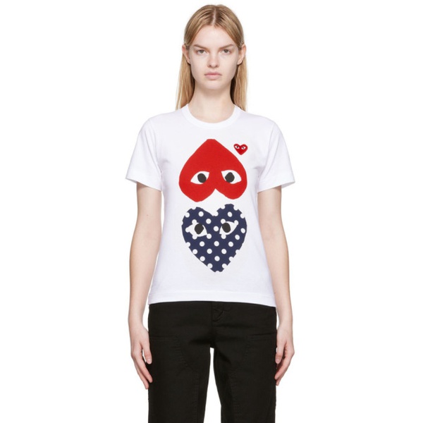 COMME des GARCONS PLAY White Heart T-Shirt 222246F110015