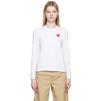 COMME des GARCONS PLAY White Heart Patch Long Sleeve T-Shirt 222246F110024