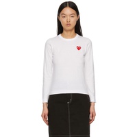COMME des GARCONS PLAY White Heart Patch Long Sleeve T-Shirt 221246F110036
