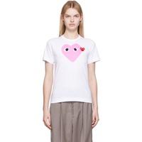 COMME des GARCONS PLAY White Heart Patch T-Shirt 222246F110034