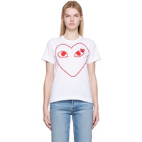 COMME des GARCONS PLAY White Outline Heart T-Shirt 222246F110035