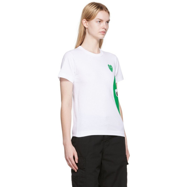  COMME des GARCONS PLAY White Heart Patch T-Shirt 222246F110030