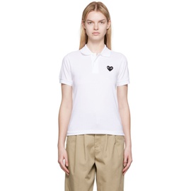 COMME des GARCONS PLAY White Heart Patch Polo 222246F108001