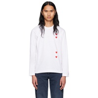 COMME des GARCONS PLAY White Vertical Heart Long Sleeve T-Shirt 241246M213031