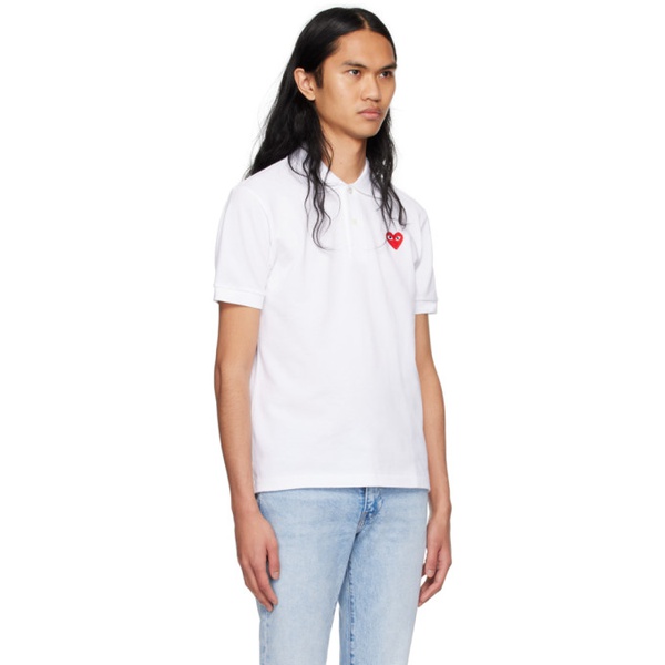  COMME des GARCONS PLAY White Heart Polo 241246M212000