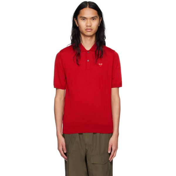  COMME des GARCONS PLAY Red Patch Polo 241246M212002