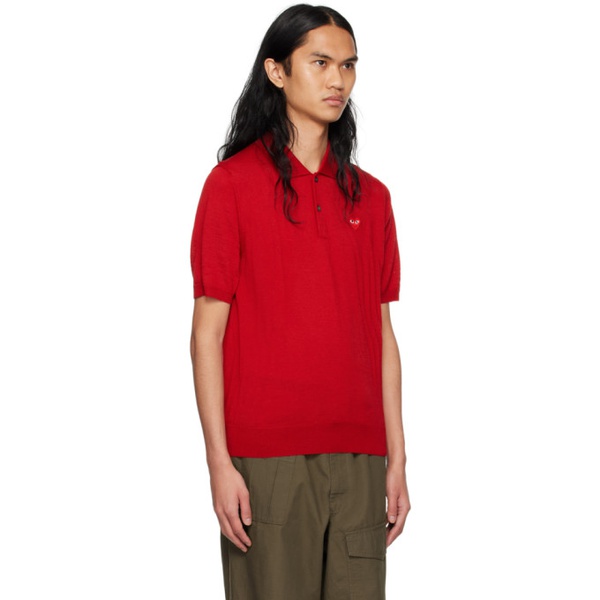  COMME des GARCONS PLAY Red Patch Polo 241246M212002