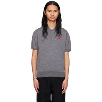 COMME des GARCONS PLAY Gray Patch Polo 241246M212003