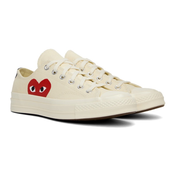  COMME des GARCONS PLAY 오프화이트 Off-White 컨버스 Converse 에디트 Edition Chuck 70 Low Top Sneakers 231246M237005