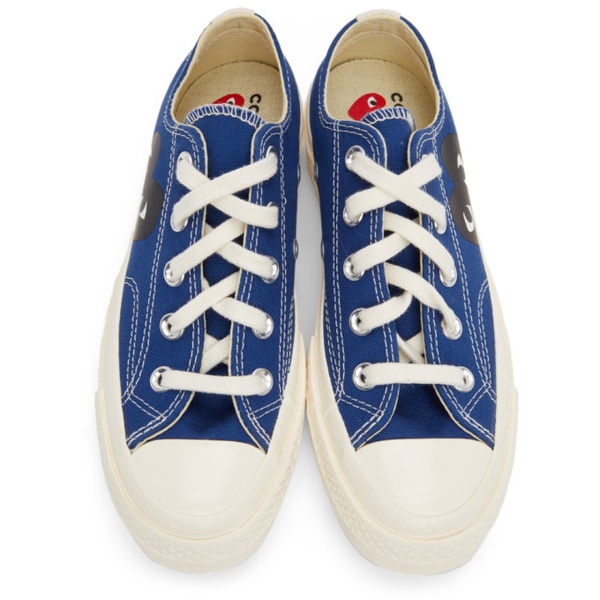  COMME des GARCONS PLAY Blue 컨버스 Converse 에디트 Edition Half Heart Chuck 70 Low Sneakers 221246F128002