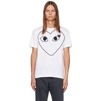 COMME des GARCONS PLAY White Outline Heart T-Shirt 232246M213007