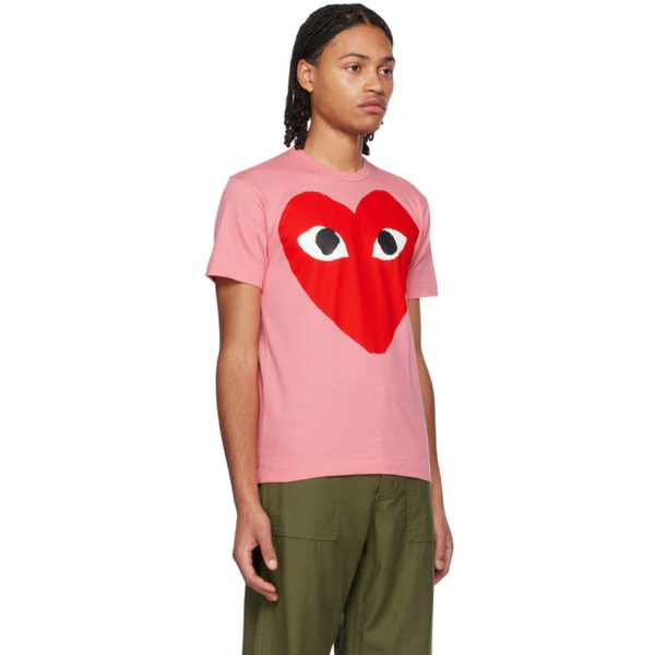  COMME des GARCONS PLAY Pink Heart T-Shirt 231246M213001