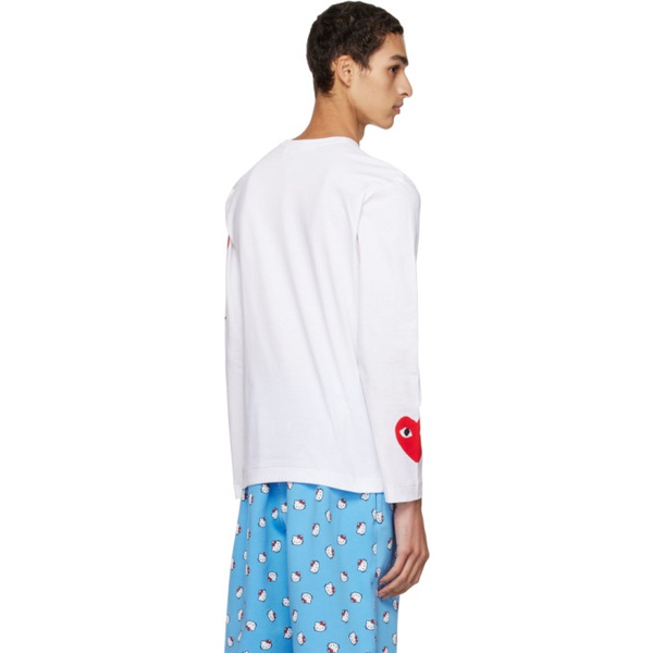  COMME des GARCONS PLAY White Heart Long Sleeve T-Shirt 222246M213108