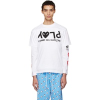 COMME des GARCONS PLAY White Printed T-Shirt 222246M213102